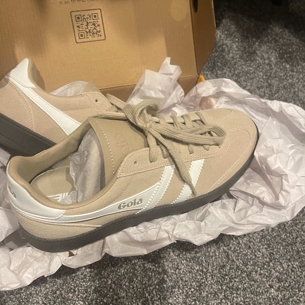 Gola Taupe and White Casual Sneakers